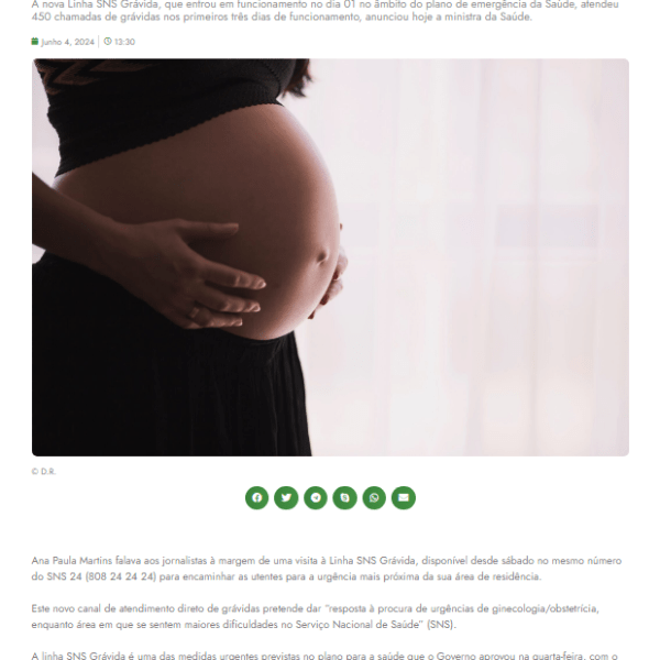 Portugal’s SNS Grávida Helpline | Baby&nbsp;News